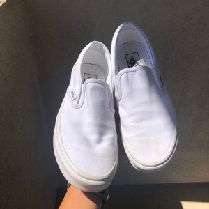 White Slip-On Vans